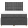 Maison Exclusive - Sommier à lattes de lit avec matelas Gris foncé 140x190cm Tissu