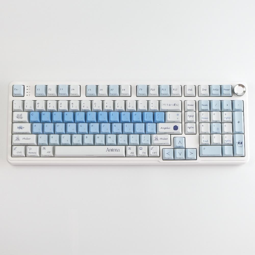 Blue Love Side Engraving Translucent Different World Emotional Theme Keycaps Cherry Pbt Sublimation 128Keys Keycaps