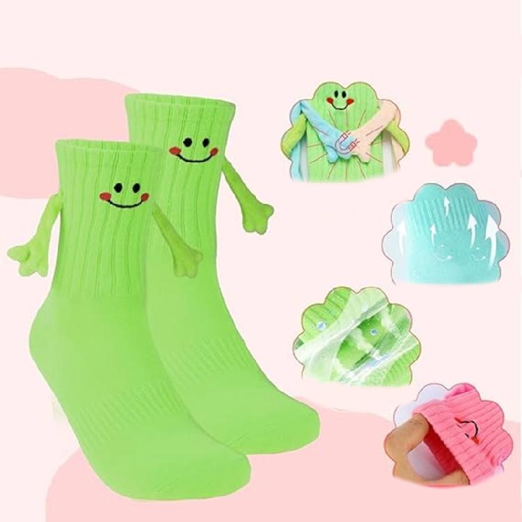 Magnetic Holding Hand Socks,Valentine Day Gifts Funny Couple Socks Magnetic Suction Doll Socks Boyfriend Girlfriend Sock