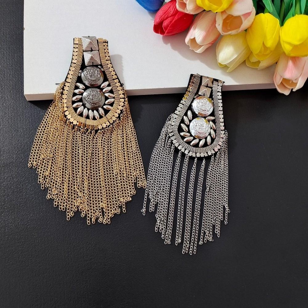 Handmade Shoulder Tassel Epaulet Long Chain Brooch Shoulder Epaulettes  Clothing Accessories