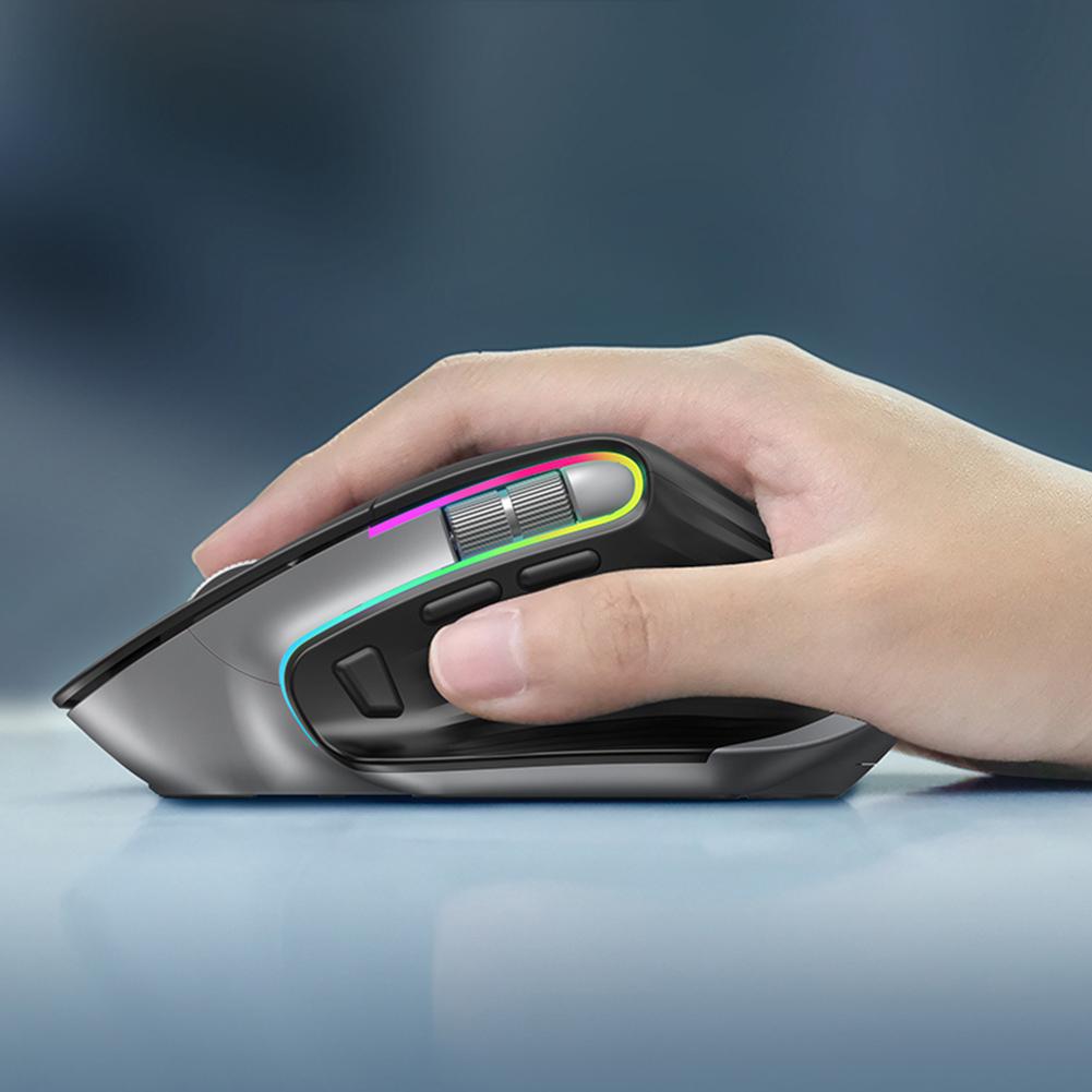 Multi-Device Wireless Mouse Ergonomic Bluetooth-Compatible 5.0 & 2.4G Gaming Mouse 1000-4000DPI Optical Gamer Mice for Laptop PC