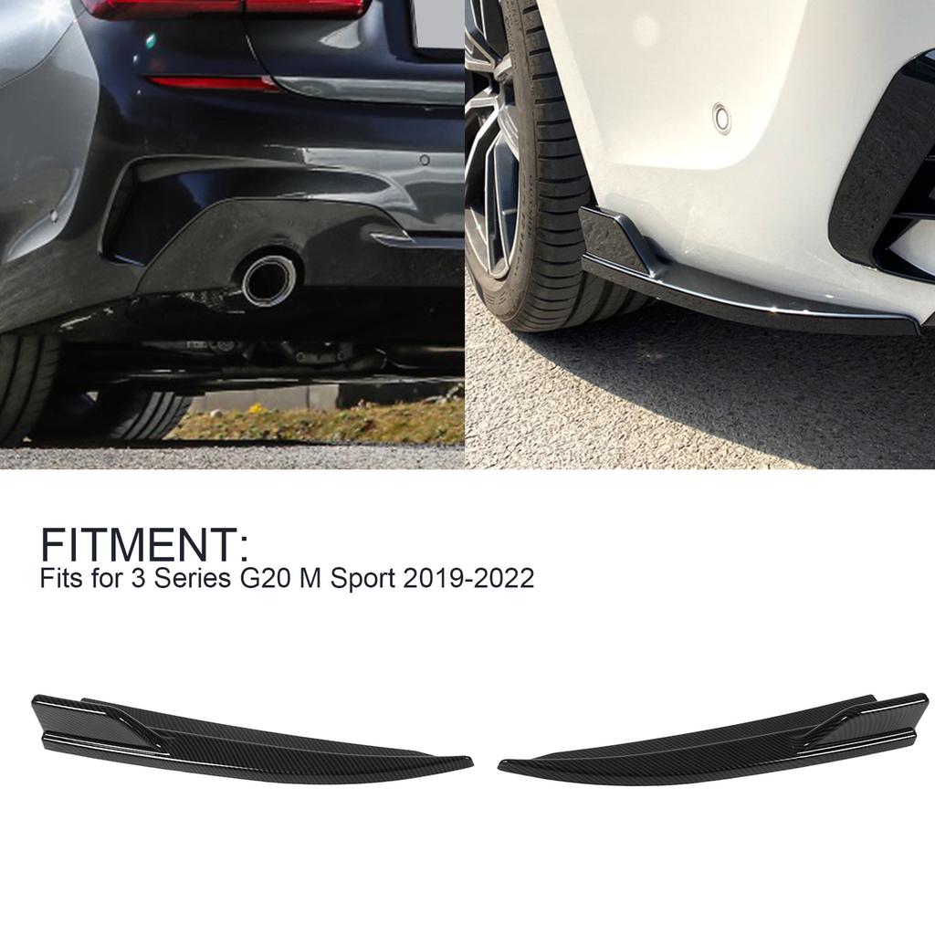 2 Pcs Rear Splitter Lip Spoiler Glossy Black Left Right Bumper Diffuser Splitter Kit for 3 Series  0 M Sport 2019‑2022