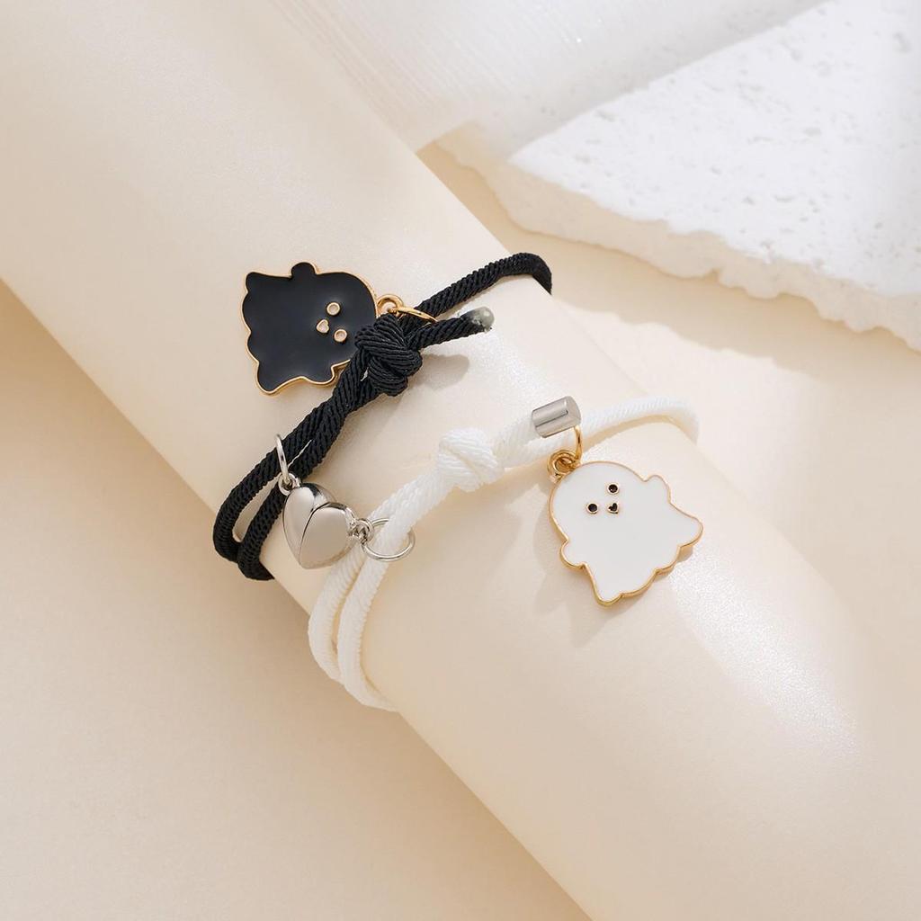 Retro Rubin Spinnen Skelett Ohrringe & Armband Set für Halloween