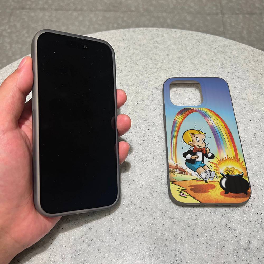 Cartoon Richie Rich For IPhone 15 16 17 14 13 12 11 Pro Max 16E 16 Plus 17 Air Corrugated Shockproof Phone Cover