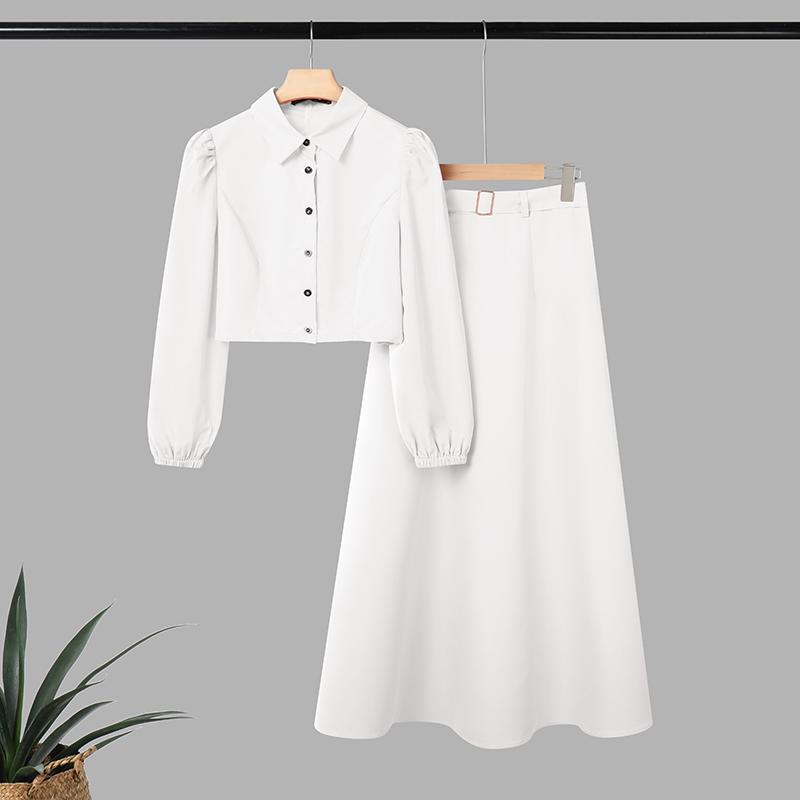 ZANZEA Women Sets Long Sleeve Blouse and Pleated Skirts Casual Two Piece Suit