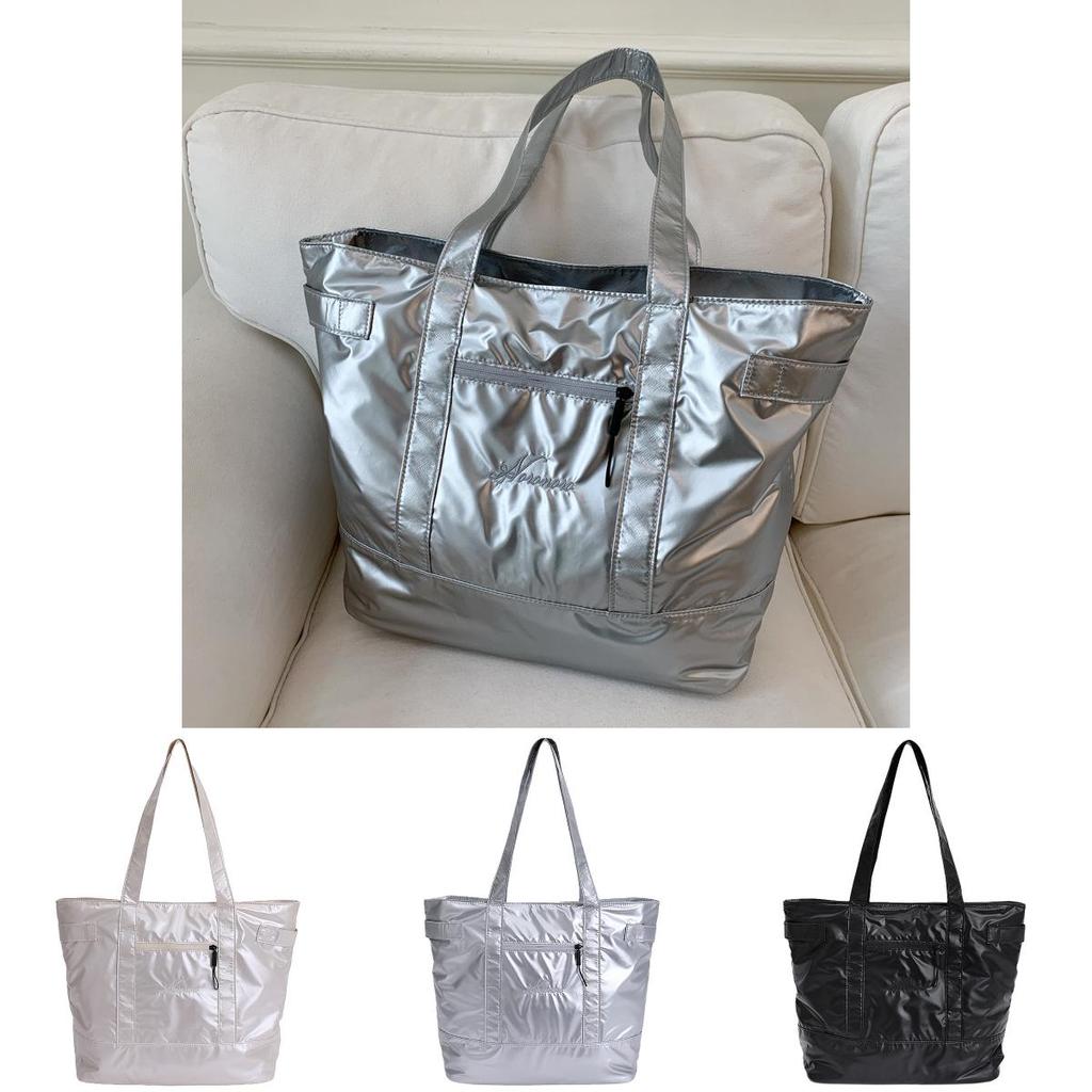 Simple Large Capacity Letter Embroidered Tote Bag For Women Summer Casual Daily Use
