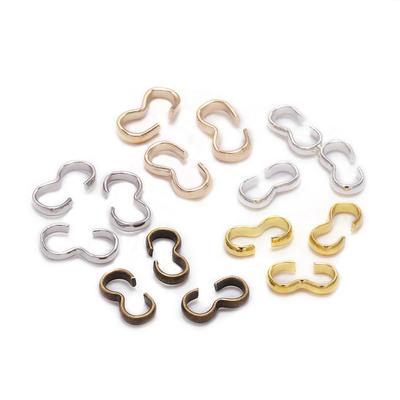 Connecteurs de fermoir à boucle 4x8mm, 100 pièces/lot, connecteurs de fermoir en or pour la fabrication de bijoux, recherche d'accessoires de Bracelet, fournitures