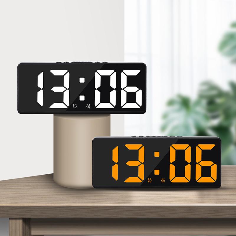 Dual Alarm Clocks with Large LED Screen - Modern Korean Design 6628
