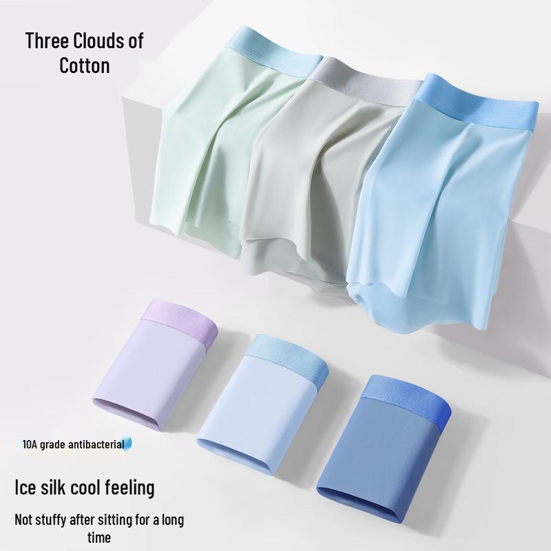 

Мужские охлаждающие боксеры-брифы из ледяного шелка, 4 шт. 4XL