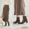 Vivian Fashion Square Toe Tortoiseshell Buckle Belt Short Boots in Black