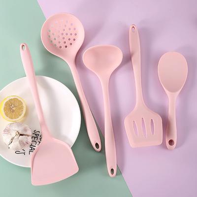 5pcs Silicone Kitchenware Set Integrated All Inclusive Cooking Tool Non Stick Shovel Non-sticky Heat-resistant Spatula Spoon Kitchenware Set