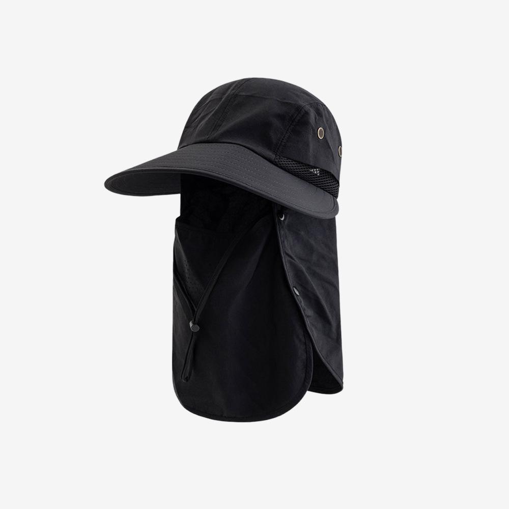 Custom Unisex Upf50+ Uv Protection Sun Hat Detachable Full Face Neck Flap Wide Brim Breathable Mesh Outdoor Fishing Hiking Hat