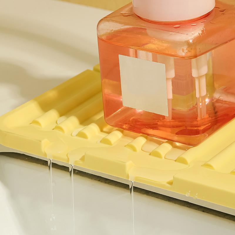 Faucet Drainage MatKitchen Splash MatCountertop Sink Splash ProofCutting Drain MatPlace MatSilicone Mat