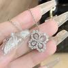 925 Sterling Silver Four-Leaf Clover Diamond Necklace - Women's Luxury Fashion