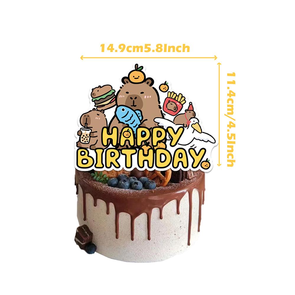 30 stk Capybara Festdekorasjoner Inkluderer en Banner, Kaketopper, Ballonger