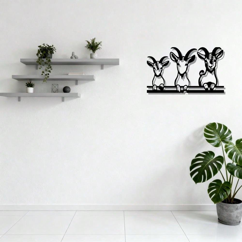 Personalized Metal Wall Art Goat Sign Christmas Halloween Gift Modern Home Decor