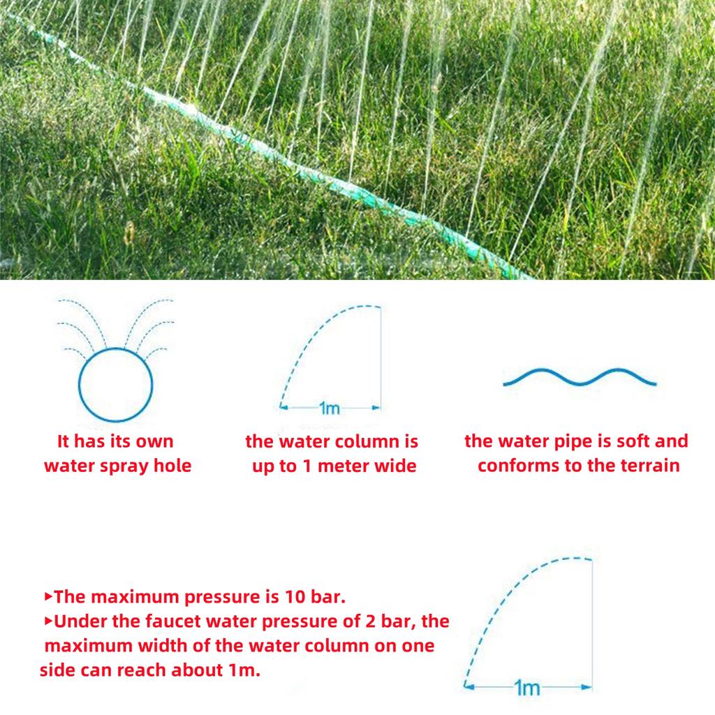 1Set 3/4.5/7.5/10/15m PVC Green Soaking Hose&16mm Joint Garden Lawn Micro-Irrigation Cooling Dust Removal Seepage Belt With Hole
