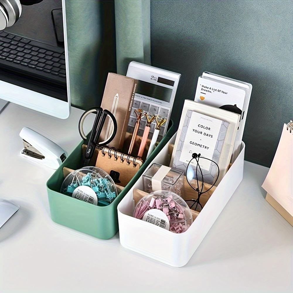 Desktop Storage Box, Bamboo Wood Cosmetics Storage Basket, Remote Control Panel Storage Box, Living Room Coffee Table Storage