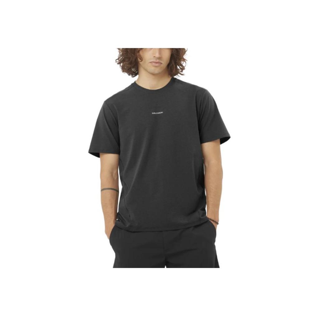 SALOMON Trackline Ss Soft Comfortable Stylish Outdoor T-Shirt Men Tops Deep-Black LC2438800