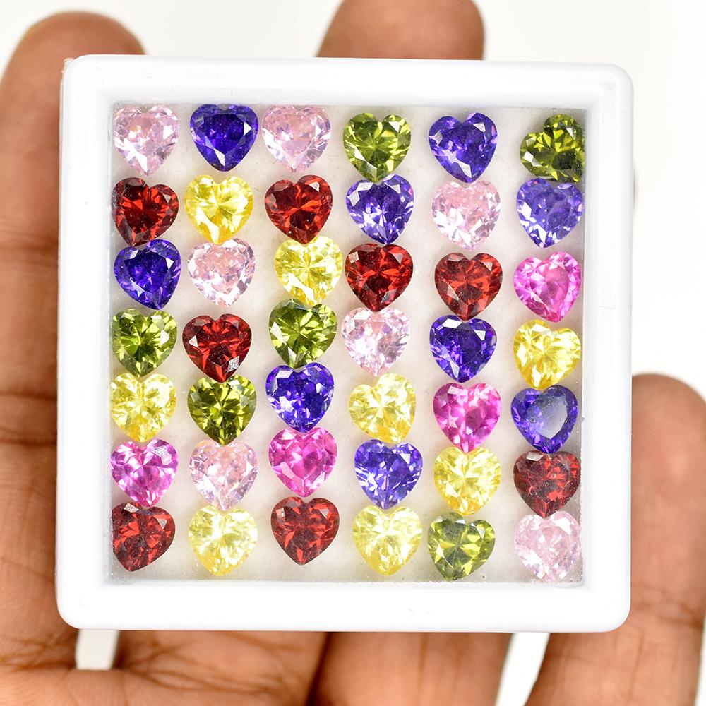 6x6 Mm Natural 3.6 Ct Mix Sapphire Heart Lot CERTIFIED Unique Gems Free Delivery Nsc-408