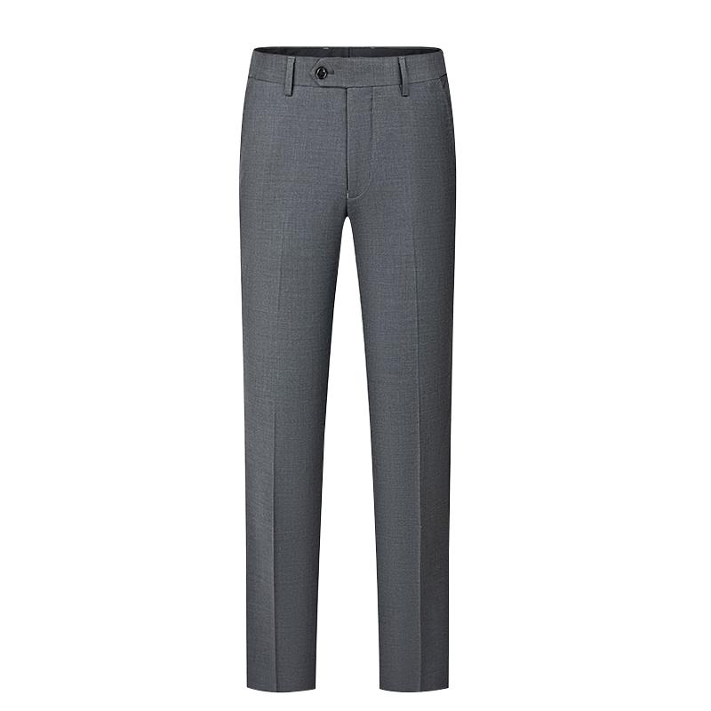 Pai Luomeng Men's 100% Wool Adjustable Waist Suit Trousers