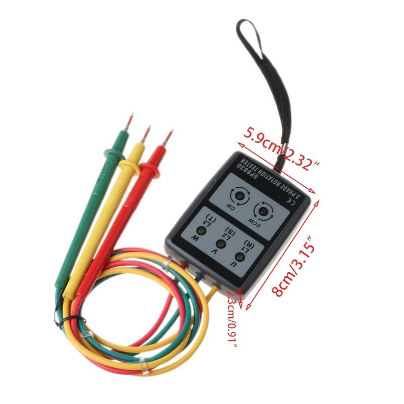 Smart Digital LED Three 3 Phase Rotation with LED Indicator Tester Detector Meter 20-400Hz SP8030 Drop Ship