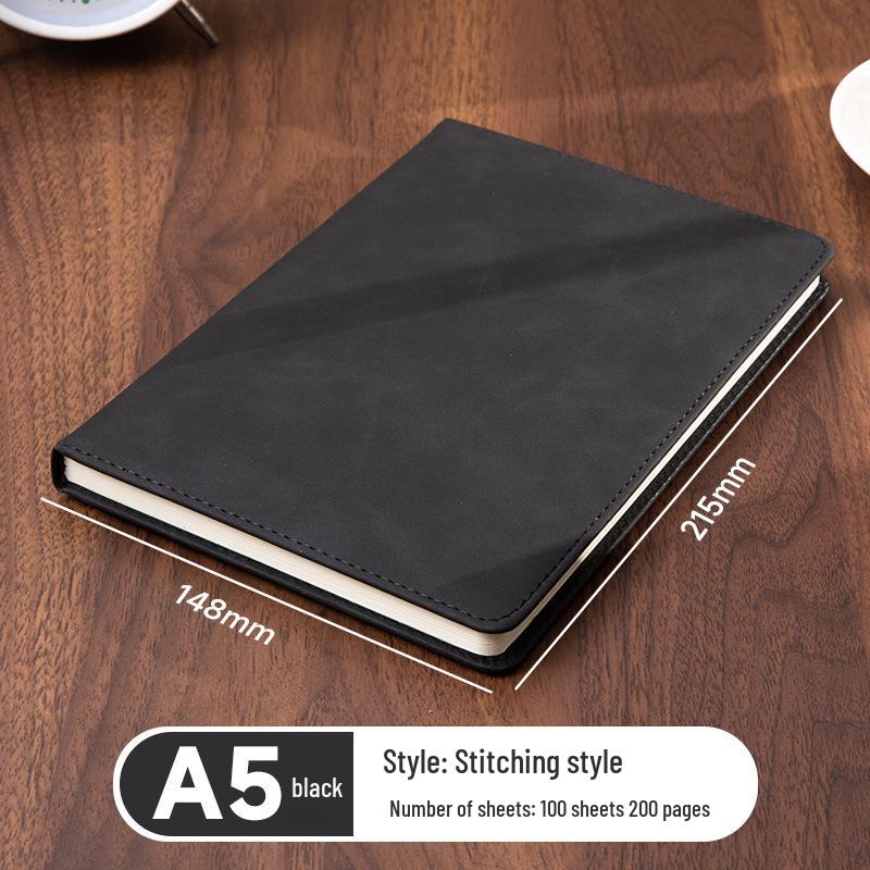 A5 Sheepskin Soft Leather Notebook – Customizable, Logo Printable, Thick Business Office Design
