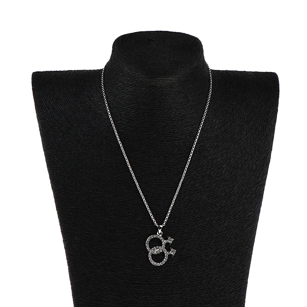 Buy Crystal Double Male Symbol Pendant Necklace Chain LGBT Gay Pride ...