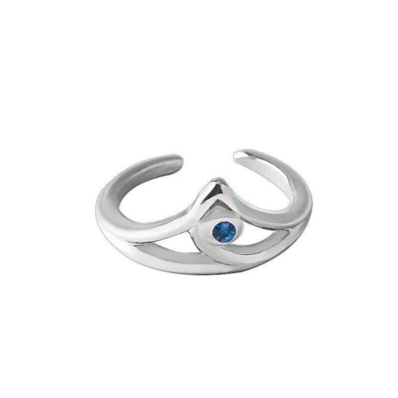 European & American Simple Geometric Ring: Open Adjustable, Stylish Gift синий