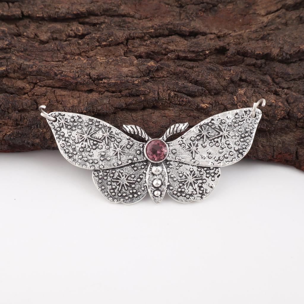 Bijoux en pierre précieuse rhodolite, Pendentif en argent fait main, Pendentif en argent sterling massif 925 pour cadeau de fête des mères