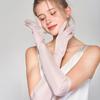 Yu Yue Mulberry Silk Sun Protection Arm Sleeves for Women - Long, Solid Color Driving Gloves
