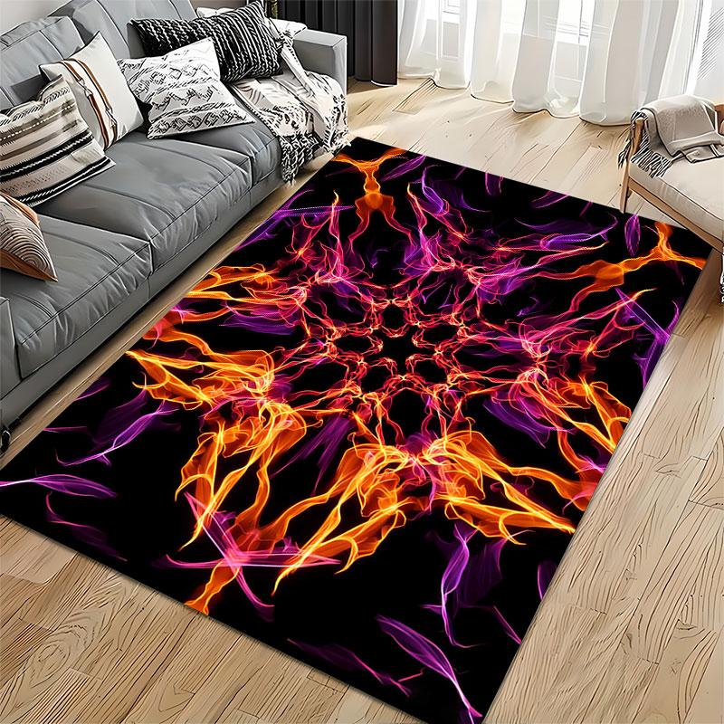 Colorful Abstract Flame Pattern suitable as a non-slip mat for the living room or bedroom sofa