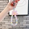 INS Candy Color Mobile Phone Lanyard Wrist Strap Women Girls Korean Beaded Flower Bracelet Anti-lost Case Bags Keys Pendant