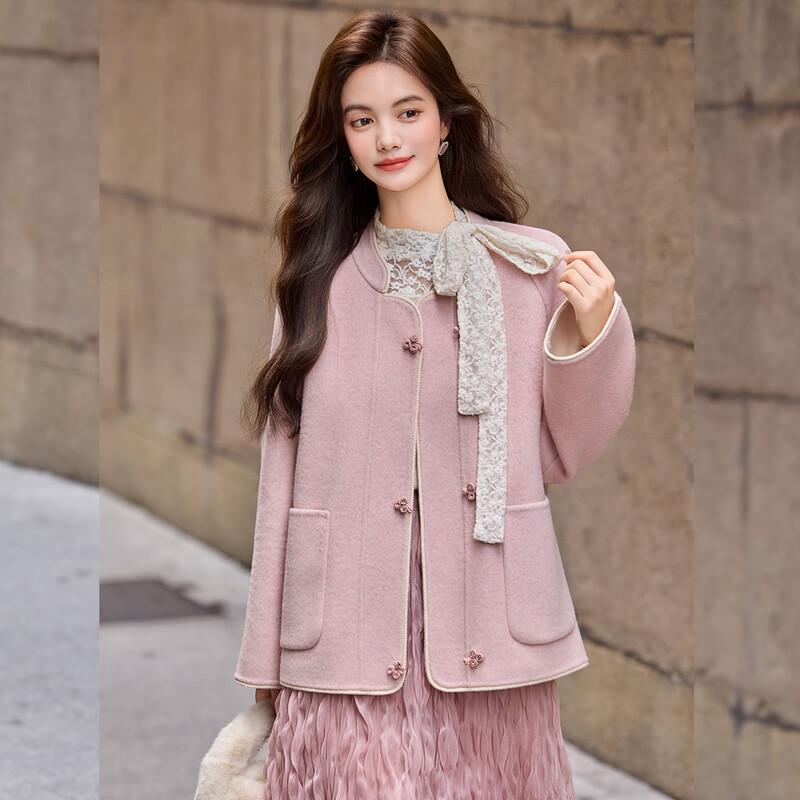 Bailuyu New Chinese Style Wool Blend Double-Faced Coat