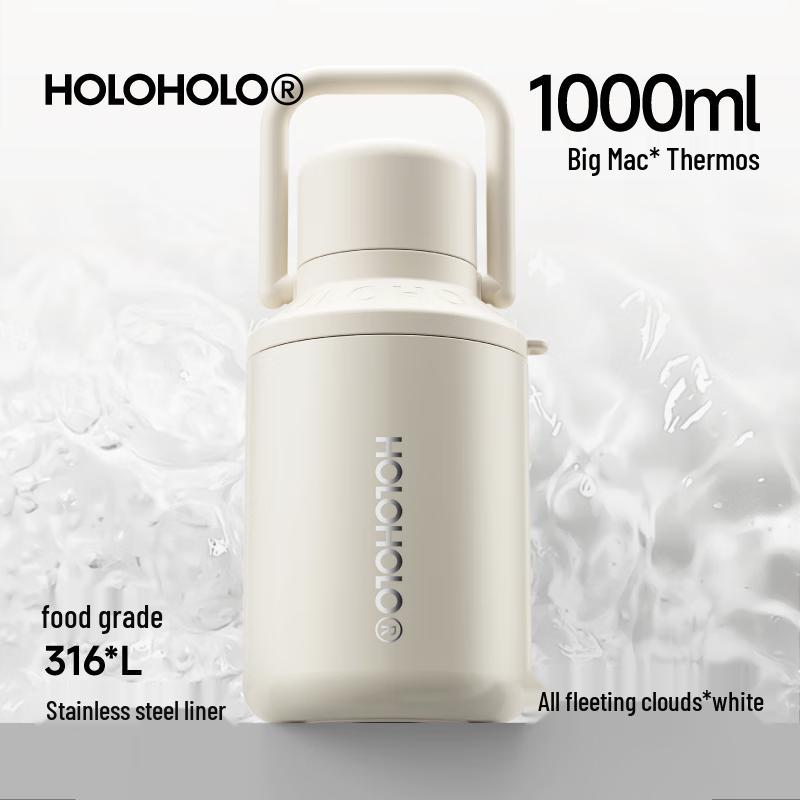 HOLOHOLO 316L Stainless Steel Insulated Water Bottle with Straw