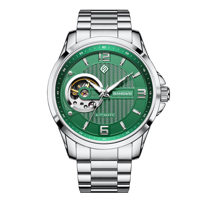 

Men s Mechanical Wristwatches Top Brand Luxury Automatic Watch For Men Fashion Sport Diving Watch Men Montre Homme+BOX срібні зелений колір