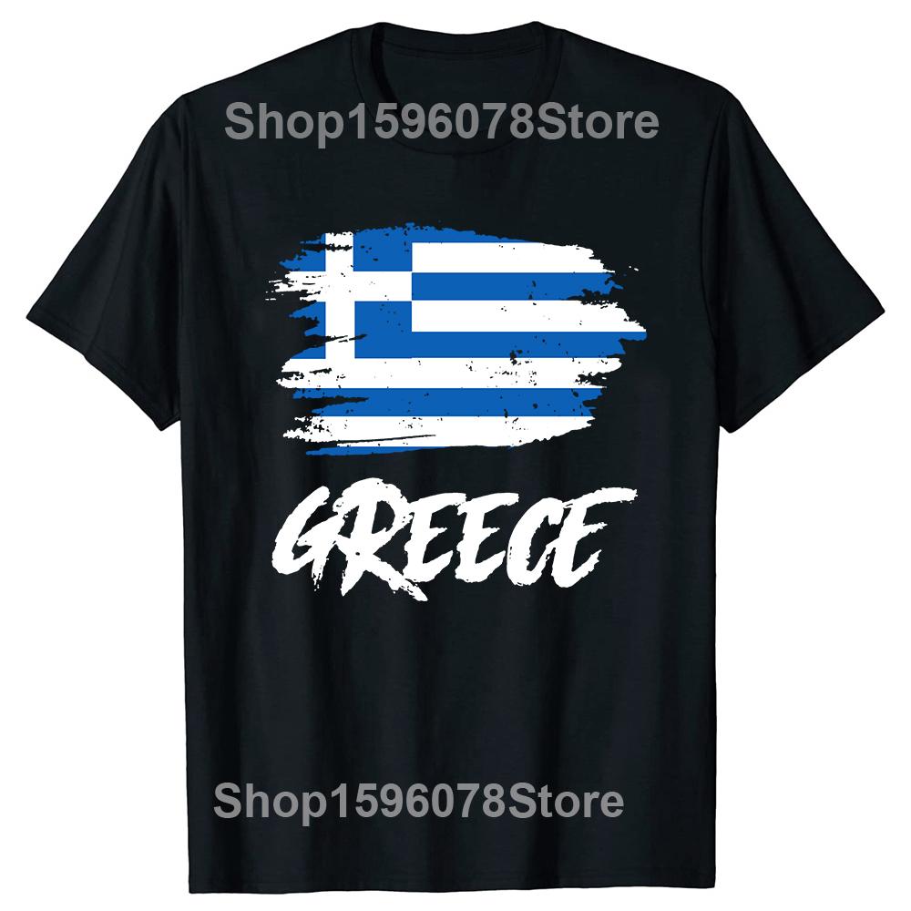Funny Greece Flag Greek T Shirts Summer Graphic Cotton Streetwear Short Sleeve Birthday Gifts T-shirt Mens Clothing