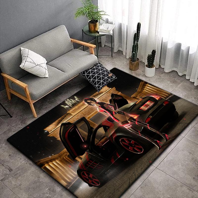 Anime Car Beauty Carpet for Living Room,Soft Flannel Rug for Bedroom ,Anti-Slip  BATHROOM Mat, Baby Play mat,Boys' Room Decor