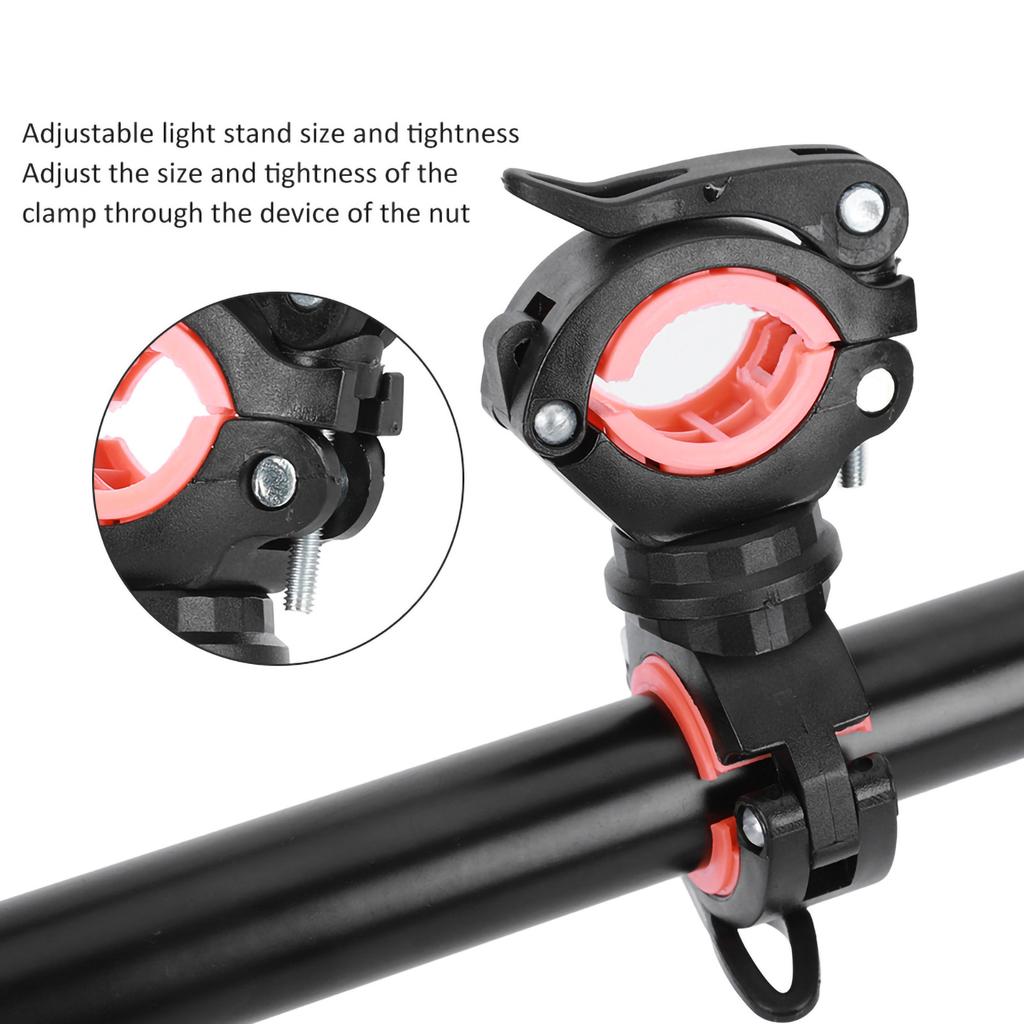 Black Multi Purpose 360 Degrees Rotatable Bicycle Flashlight Mount Clip Bike Front Light Fixed