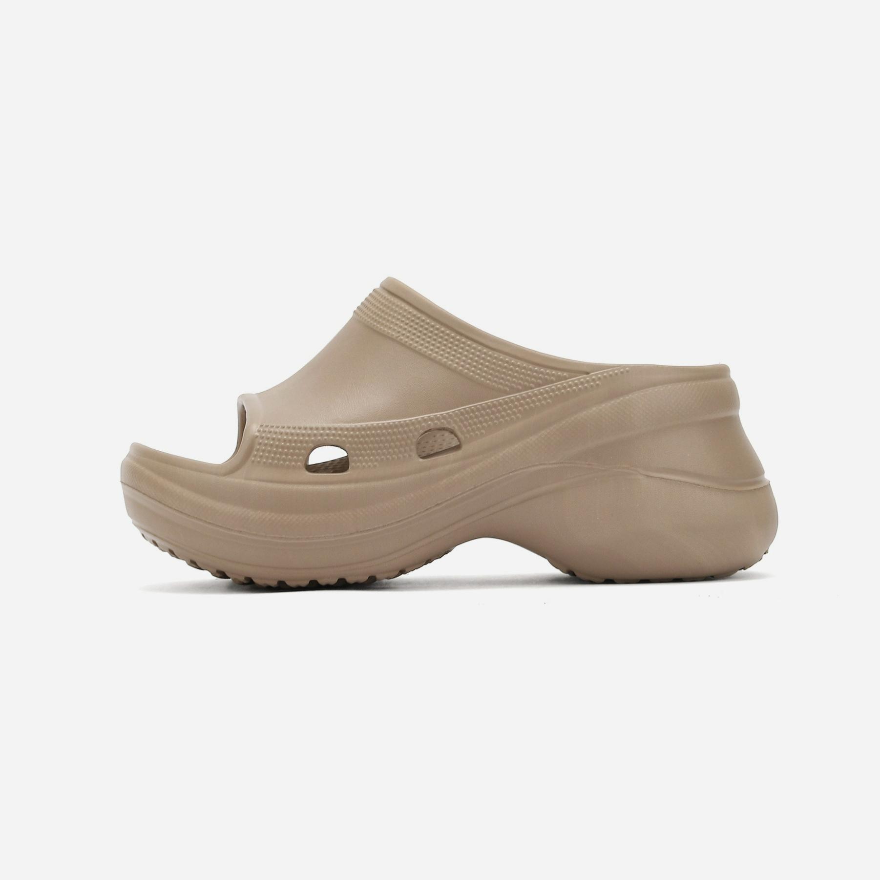 

Thick-soled Slippers Ladies Ins Tide Eva Soft-soled Slope Heel Outer Wear One-word Sandals and Slippers for Ins Style 40 кавовий