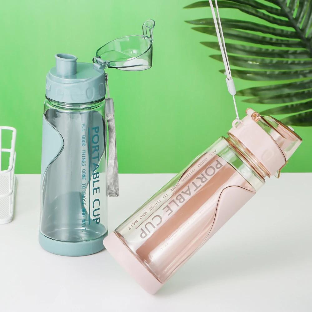 500ml Sports Water Bottle Portable Plastic Outdoor Gym Travel Beverage Cup Transparent Leak Proof Water Bottle