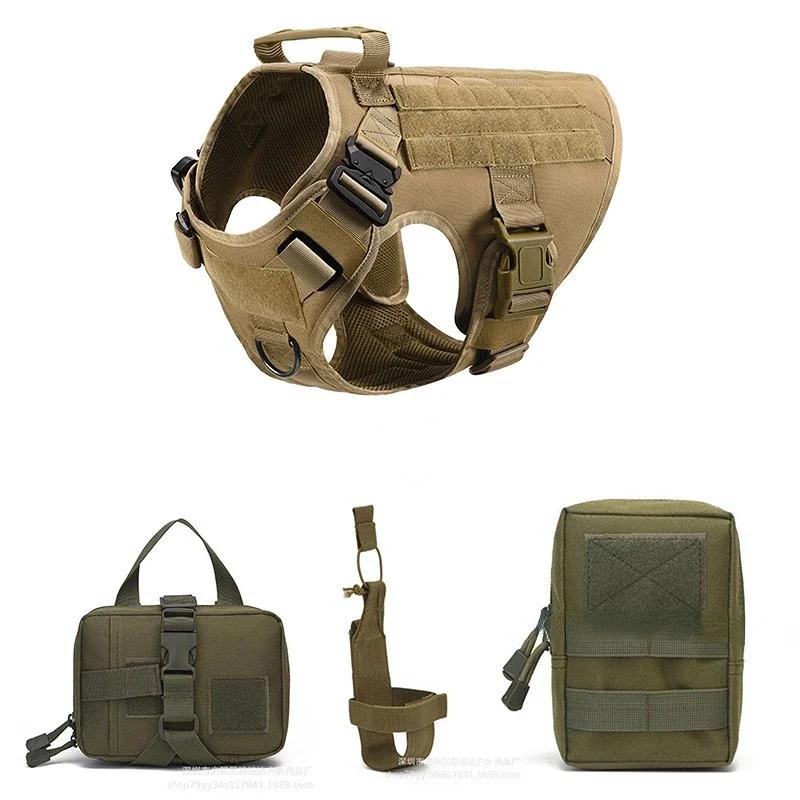 

K9 Tactical Military Vest Pet Німецька вівчарка Золотистий ретривер Тактичний тренувальний набір шлейки та повідка для собак усіх порід L(30-40KG)