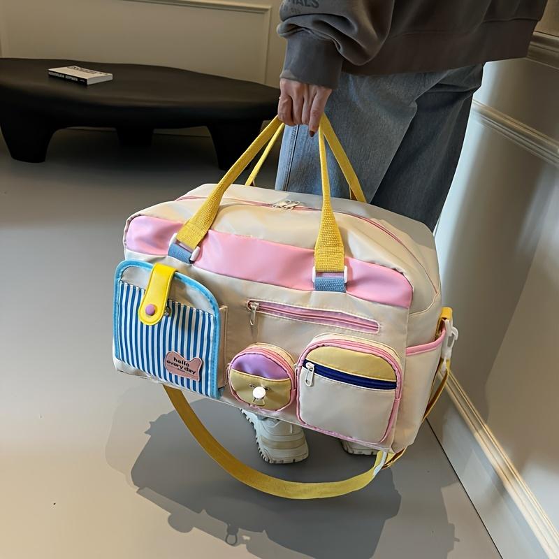 1Pc Travel Bags Luggage Bags Dopamine Yoga Swimming Fitness Bags Women's Short Business Trips Boarding Travel Bags Lightweight Luggage Storage Bags