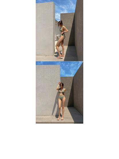 2023 Sexy Lace-up Split Bikini for Women's Big Chest - European & American Style Swimsuit