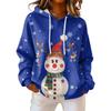 Women's Loose Comfortable Casual Fashion V-Neck Christmas Print Long Sleeve Hoodie