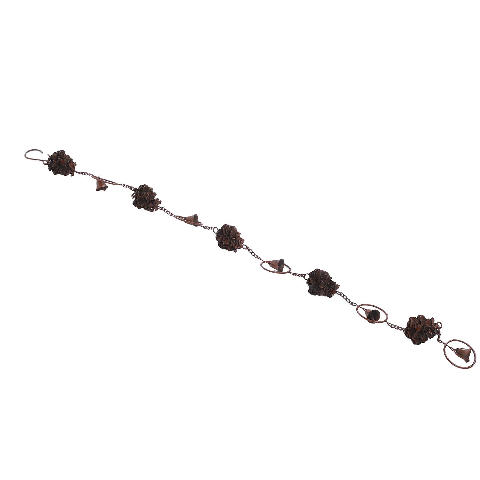 Водосточная цепь Сосна Высокоэффективная Железная Декоративная Цепь-водосборник с 5 сосновыми шишками и 5 колокольчиками для двора сада