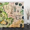 Midden-aarde Kaart Douchegordijn Bergen Vintage Kaart Badkamer Gordijnen Schatkaart Douchegordijn Waterdicht Badkamer Decoratie