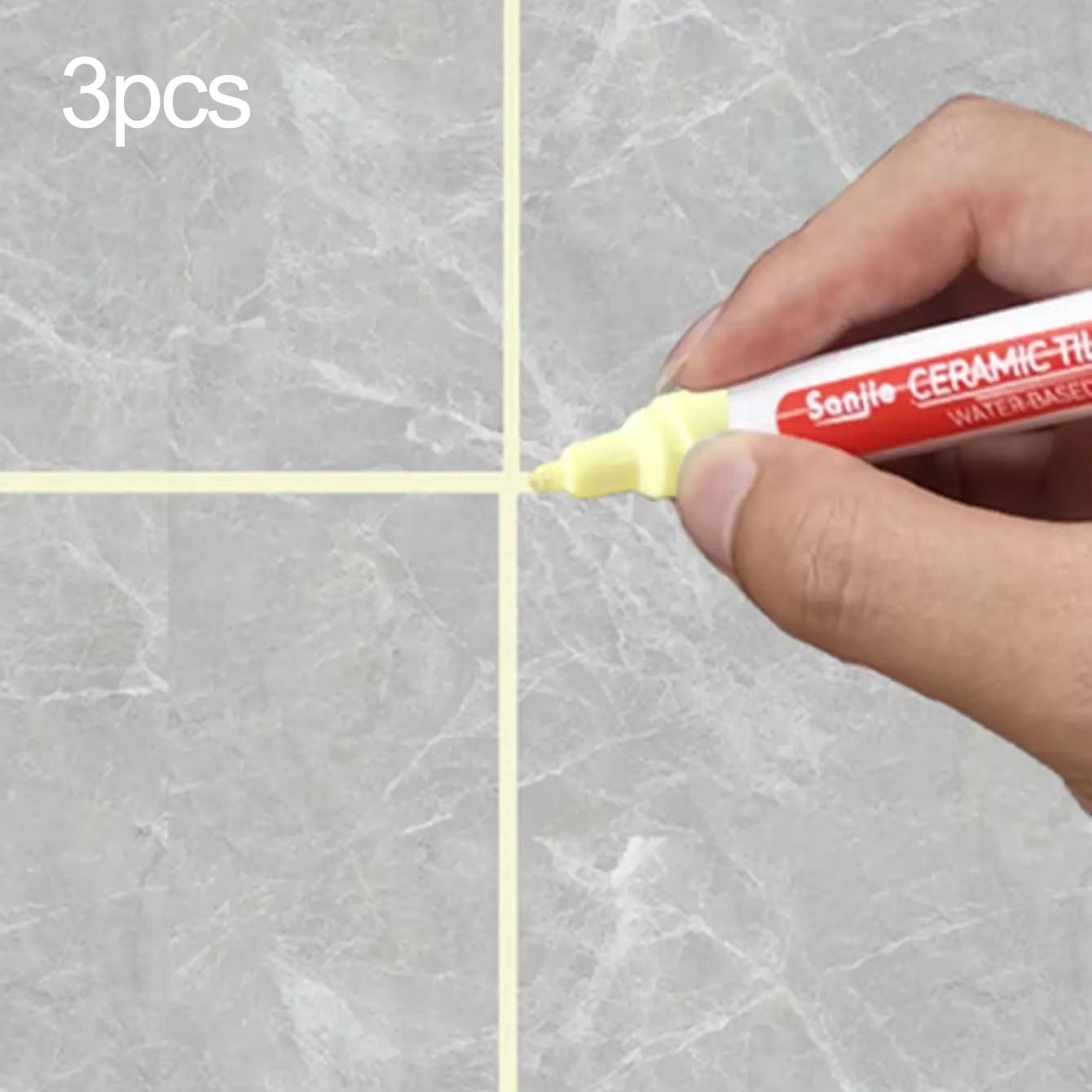 

3pcs-Waterproof Marker Pen Wall Seam Repair Tiles Grout Markers Pens Floor Bathroom Decontamination Paint Brush Tools жёлтый
