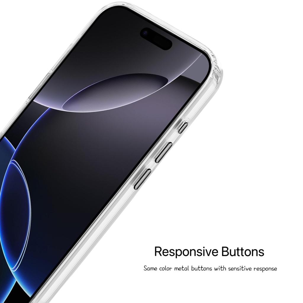 For iPhone 15 Pro Max Case Compatible with MagSafe Clear PC+TPU Sealed Magnetic Phone Cover