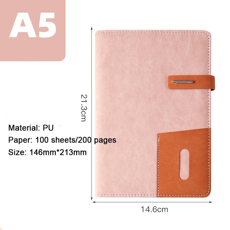 (Free Logo Engraving) A5 Thickened Business Hard Notebook, Notepad, Student Diary, Buckle Meeting Minutes, with Card Slot
